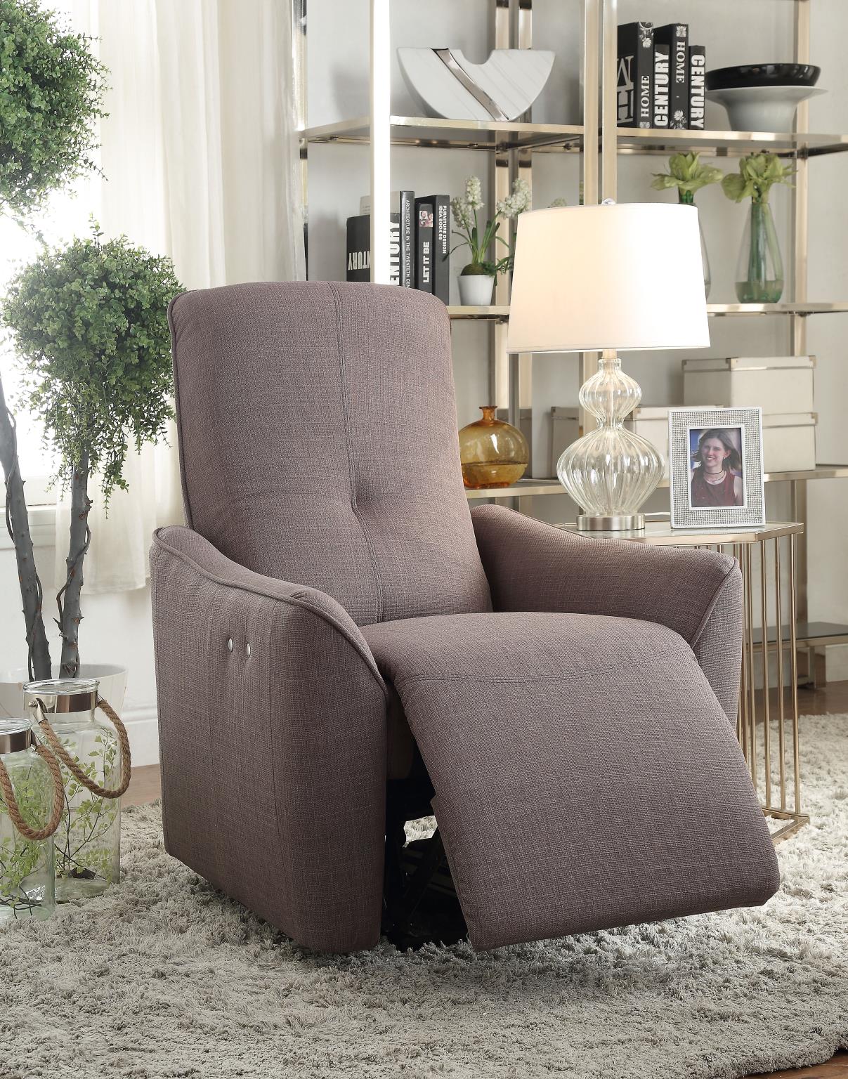 Agico Gray Fabric Power Motion Recliner